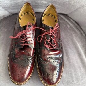 Base London Burgundy Oxford Shoes